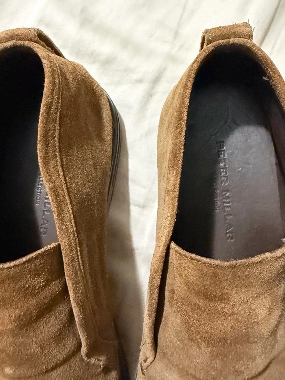 Men’s Peter Millar Excursionist Brown Suede Slip On Chukka Loafers Size 8.5